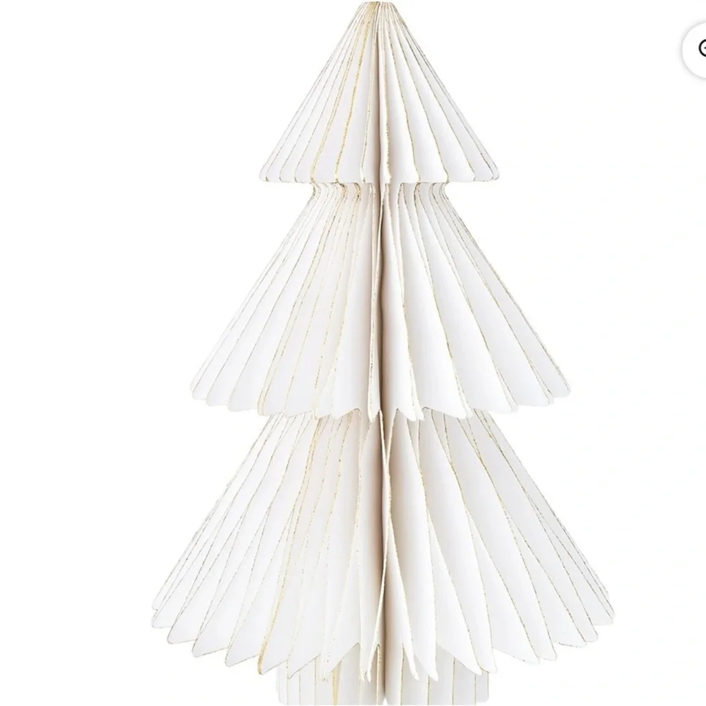 New Set of 3 White Paper Tree Winter Tabletop Decorations, 6